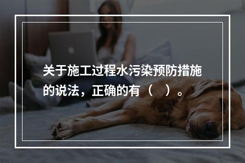 关于施工过程水污染预防措施的说法，正确的有（　）。