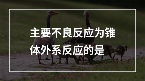 主要不良反应为锥体外系反应的是