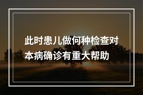 此时患儿做何种检查对本病确诊有重大帮助