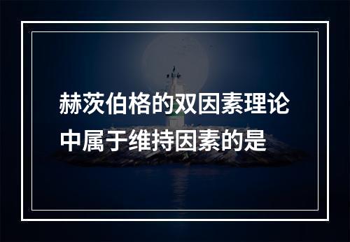 赫茨伯格的双因素理论中属于维持因素的是