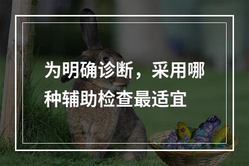 为明确诊断，采用哪种辅助检查最适宜