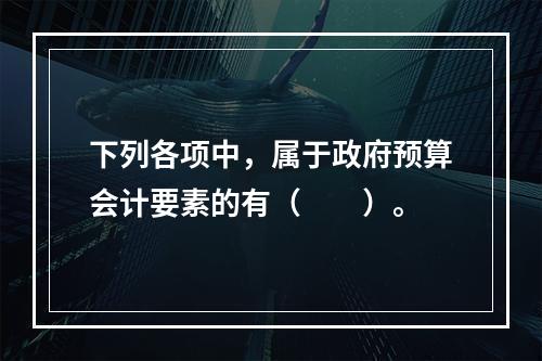 下列各项中，属于政府预算会计要素的有（　　）。