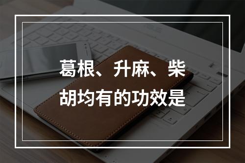 葛根、升麻、柴胡均有的功效是