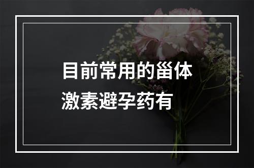 目前常用的甾体激素避孕药有