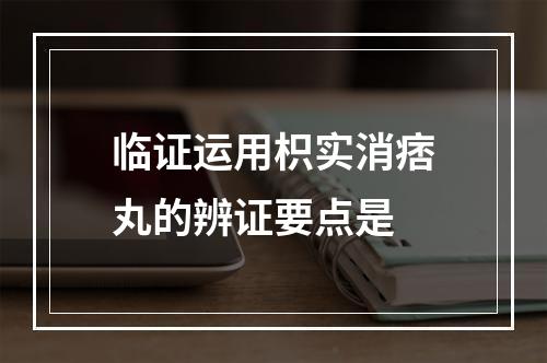 临证运用枳实消痞丸的辨证要点是