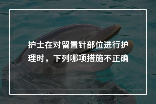 护士在对留置针部位进行护理时，下列哪项措施不正确