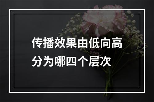 传播效果由低向高分为哪四个层次