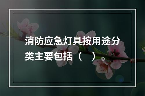 消防应急灯具按用途分类主要包括（　）。