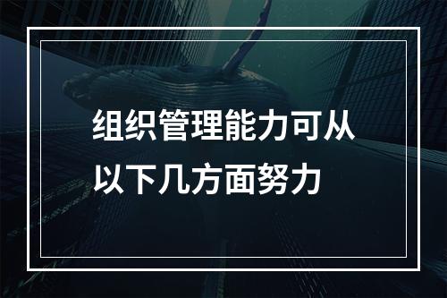 组织管理能力可从以下几方面努力