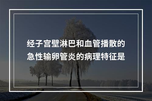 经子宫壁淋巴和血管播散的急性输卵管炎的病理特征是