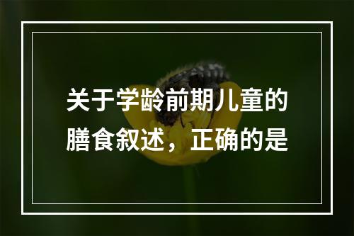 关于学龄前期儿童的膳食叙述，正确的是