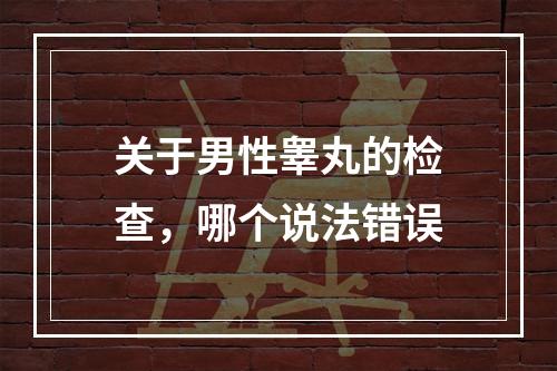 关于男性睾丸的检查，哪个说法错误