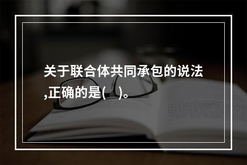 关于联合体共同承包的说法,正确的是(    )。