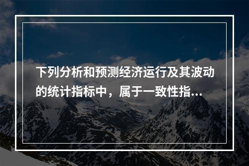 下列分析和预测经济运行及其波动的统计指标中，属于一致性指标的