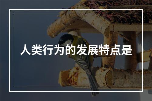 人类行为的发展特点是