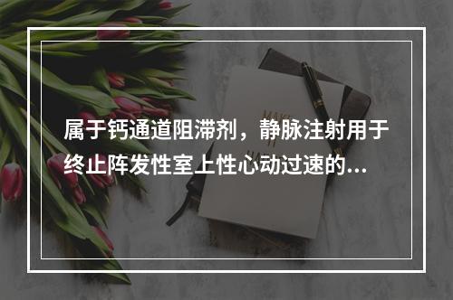 属于钙通道阻滞剂，静脉注射用于终止阵发性室上性心动过速的是