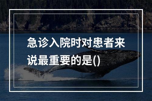 急诊入院时对患者来说最重要的是()