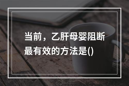 当前，乙肝母婴阻断最有效的方法是()