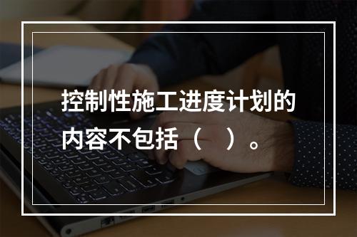 控制性施工进度计划的内容不包括（　）。