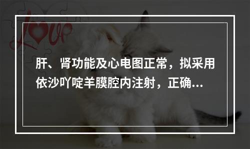 肝、肾功能及心电图正常，拟采用依沙吖啶羊膜腔内注射，正确的操