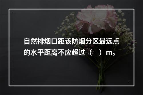 自然排烟口距该防烟分区最远点的水平距离不应超过（　）m。