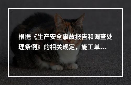 根据《生产安全事故报告和调查处理条例》的相关规定，施工单位对