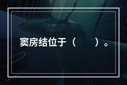 窦房结位于（　　）。