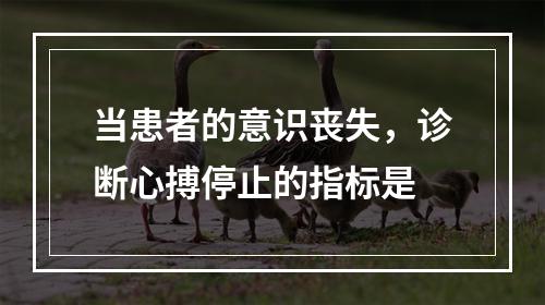 当患者的意识丧失，诊断心搏停止的指标是