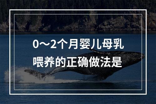 0～2个月婴儿母乳喂养的正确做法是