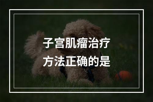 子宫肌瘤治疗方法正确的是