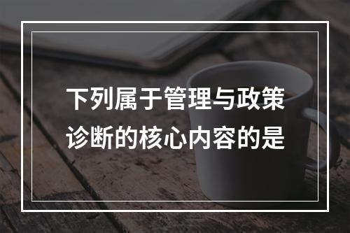 下列属于管理与政策诊断的核心内容的是