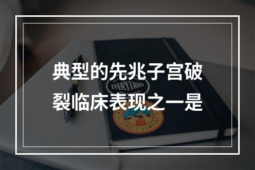 典型的先兆子宫破裂临床表现之一是