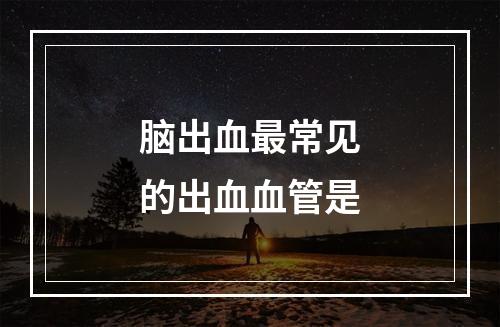 脑出血最常见的出血血管是