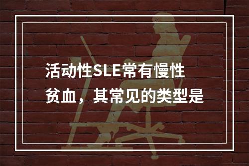 活动性SLE常有慢性贫血，其常见的类型是