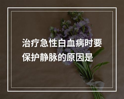 治疗急性白血病时要保护静脉的原因是