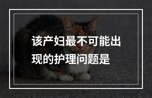 该产妇最不可能出现的护理问题是