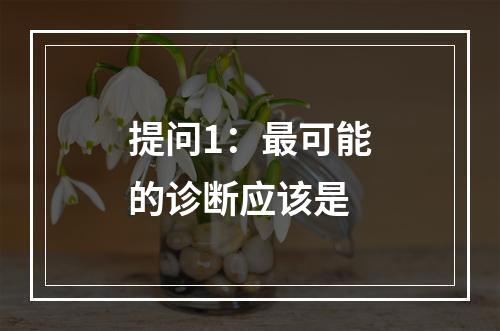 提问1：最可能的诊断应该是