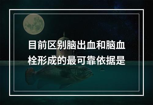 目前区别脑出血和脑血栓形成的最可靠依据是