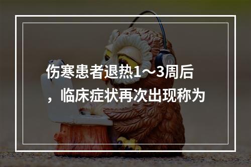 伤寒患者退热1～3周后，临床症状再次出现称为