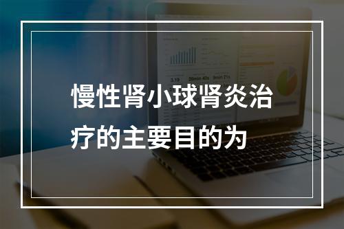 慢性肾小球肾炎治疗的主要目的为