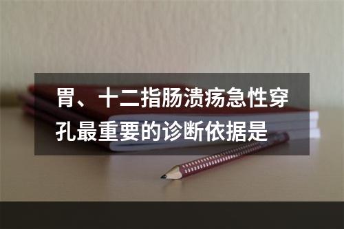 胃、十二指肠溃疡急性穿孔最重要的诊断依据是