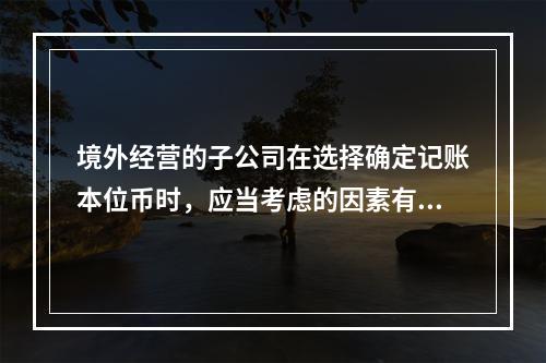 境外经营的子公司在选择确定记账本位币时，应当考虑的因素有（ 