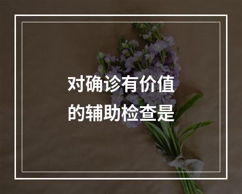 对确诊有价值的辅助检查是