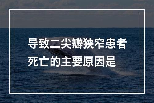 导致二尖瓣狭窄患者死亡的主要原因是