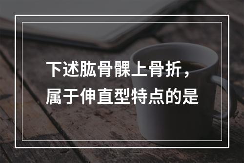 下述肱骨髁上骨折，属于伸直型特点的是