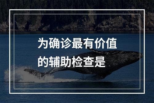 为确诊最有价值的辅助检查是