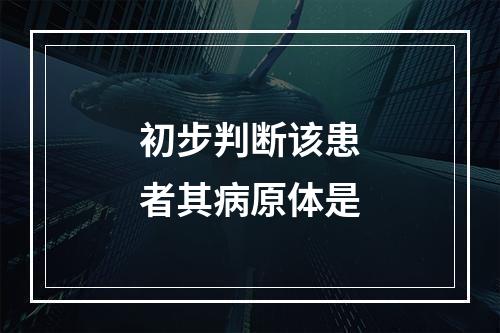 初步判断该患者其病原体是