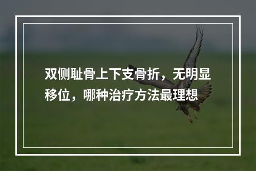 双侧耻骨上下支骨折，无明显移位，哪种治疗方法最理想