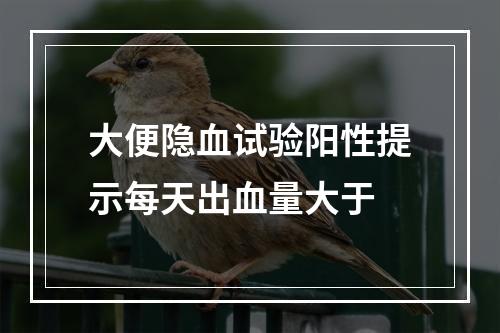 大便隐血试验阳性提示每天出血量大于