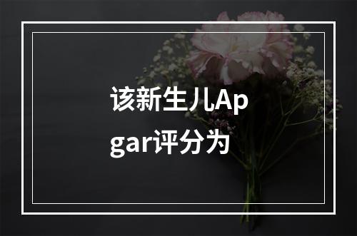 该新生儿Apgar评分为